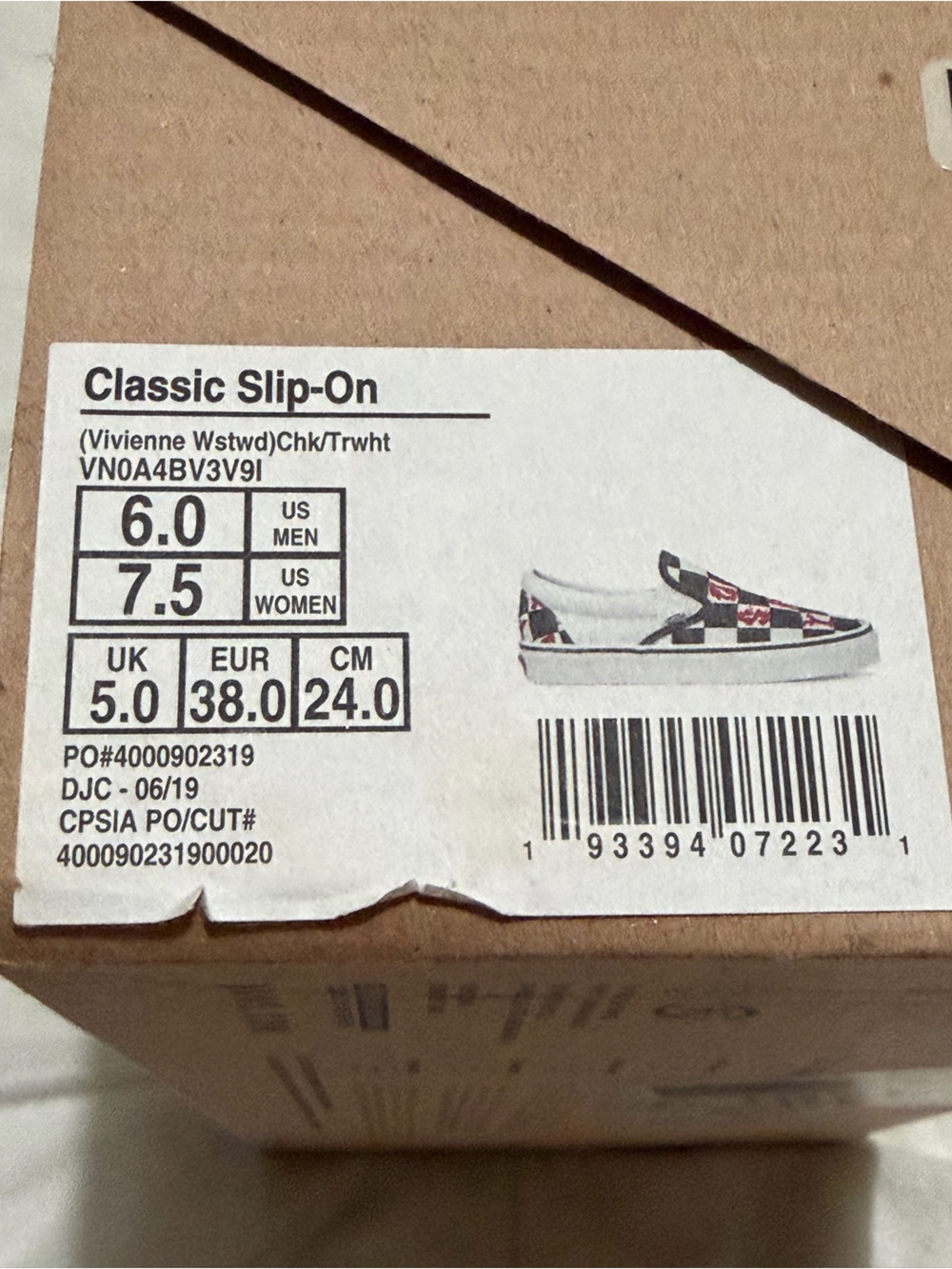 Vans x Vivienne Westwood Collab Checkered Slip ons women’s 7.5 / men’s 6 - Picture 2 of 8
